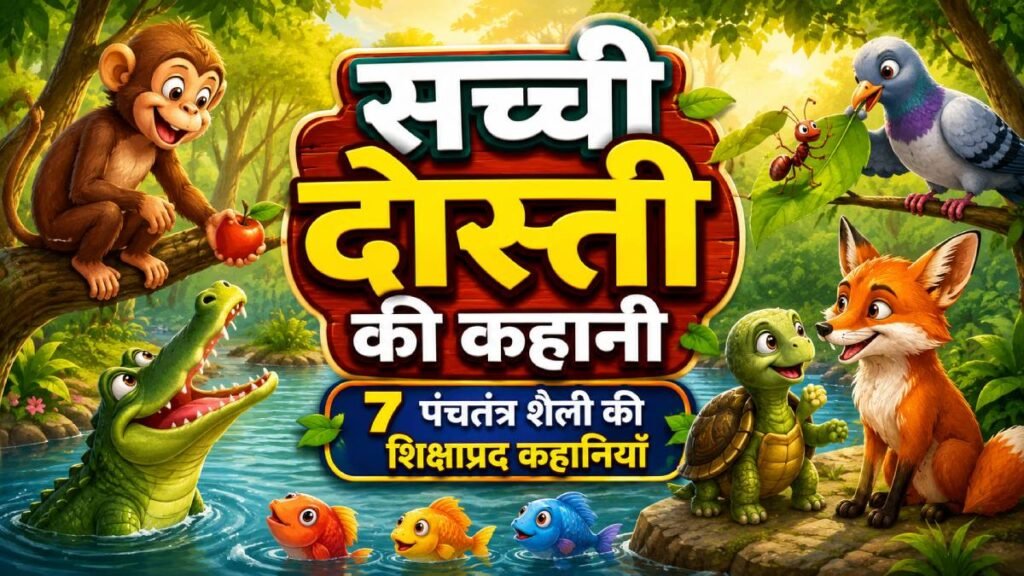 जानवरों की दोस्ती पर आधारित 7 पंचतंत्र शैली की कहानियाँ नैतिक सीख के साथ